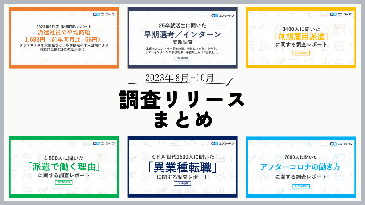 メディアに多数掲載!8-10月に公開した調査リリースまとめ🔍